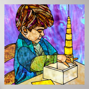 Montessori Sensorial Material: Knobless Cylinders Poster