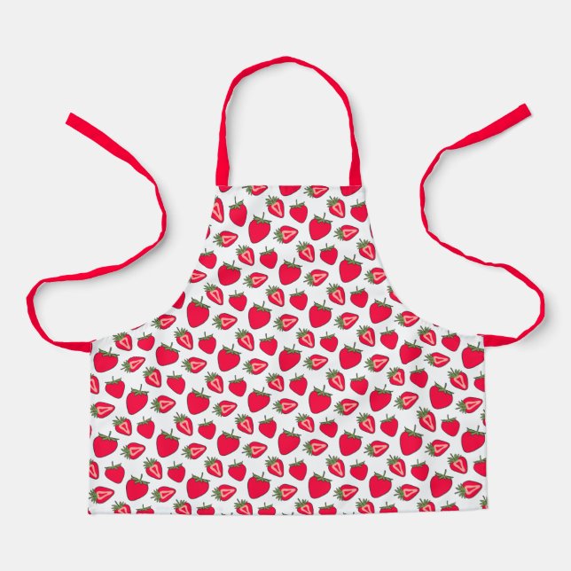 Montessori Strawberry Apron for Kids (Front)