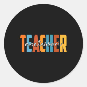 Montessori Teacher Autumn Love Fall Thankful Appre Classic Round Sticker