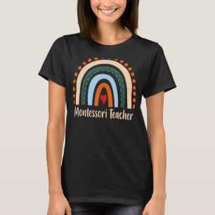 Montessori Teacher Boho Rainbow Graduation Thank Y T-Shirt