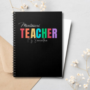 Montessori Teacher Colourful Personalised Notebook