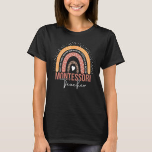 Montessori Teacher Leopard Rainbow Appreciation Te T-Shirt