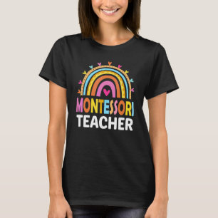 Montessori Teacher Leopard Rainbow Appreciation Te T-Shirt