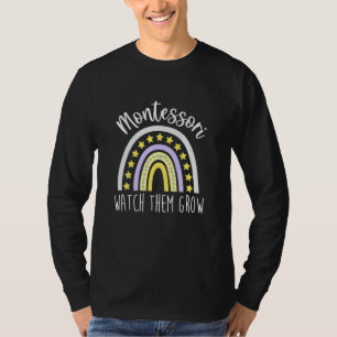 Montessori Watch Them Grow Teacher Rainbow Mum Lea T-Shirt