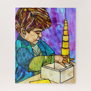 Montessori Yellow Knobless Cylinder Puzzle