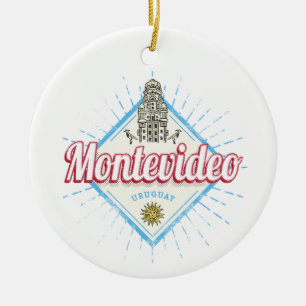 Montevideo City Uruguay Palacio Salvo Souvenir Ceramic Ornament