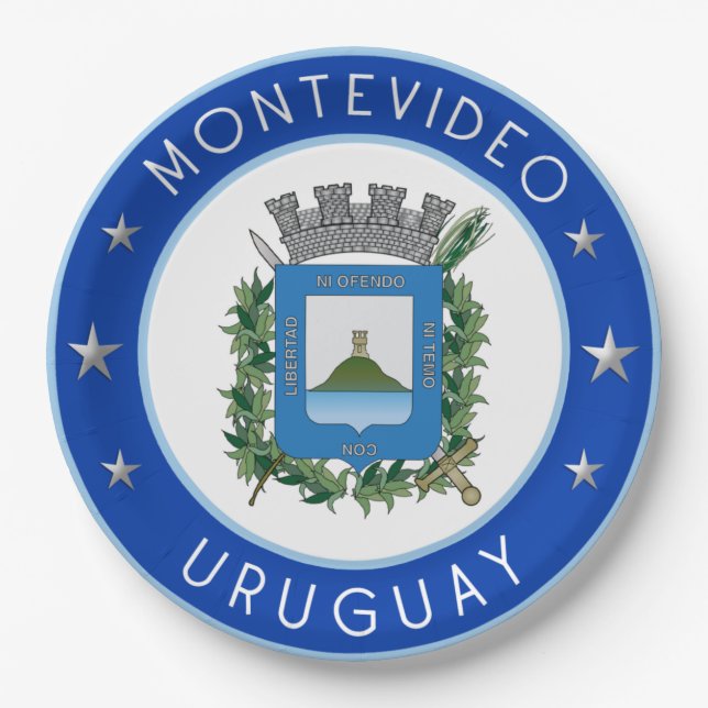 Montevideo Coat Of Arms Paper Plate (Front)