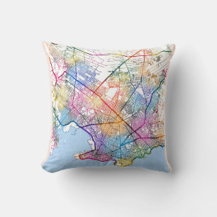 Montevideo Uruguay City Map Cushion
