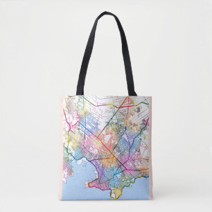 Montevideo Uruguay City Map Tote Bag