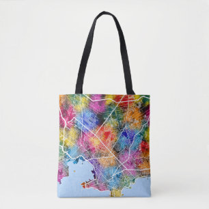 Montevideo Uruguay City Map Tote Bag