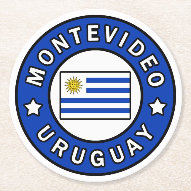 Montevideo Uruguay Round Paper Coaster (Front)