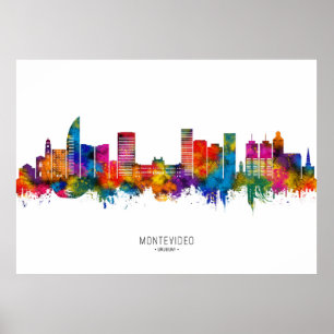 Montevideo Uruguay Skyline Poster