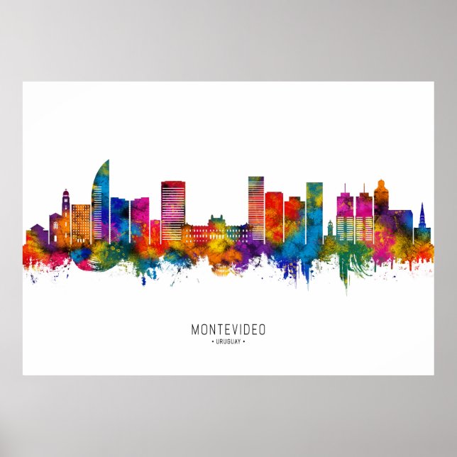 Montevideo Uruguay Skyline Poster (Front)