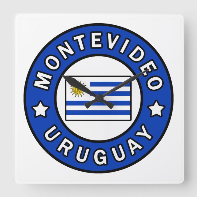 Montevideo Uruguay Square Wall Clock (Front)
