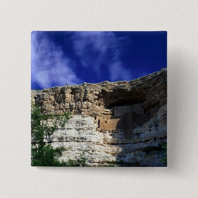 Montezuma Castle Nation Monument, Arizona, 15 Cm Square Badge (Front)