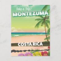 Montezuma Costa Rica beach travel poster