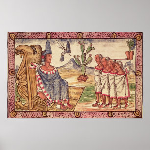 Montezuma II  and his envoys  Spanish Poster
