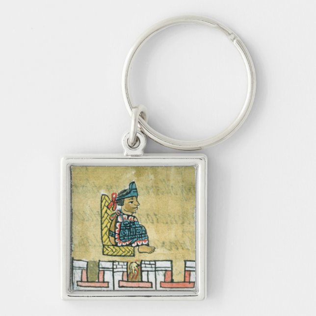 Montezuma II , from the 'Florentine Codex' Key Ring (Front)