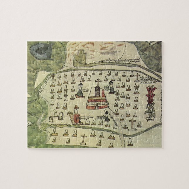 Montezuma's Aztec Empire, Antique World Map, 1577 Jigsaw Puzzle (Horizontal)