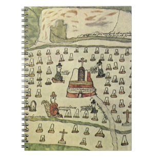 Montezuma's Aztec Empire, Antique World Map, 1577 Notebook