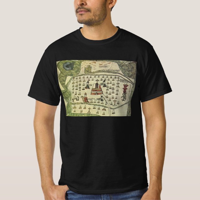 Montezuma's Aztec Empire, Antique World Map, 1577 T-Shirt (Front)