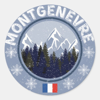 Montgenèvre Ski resort Classic Round Sticker