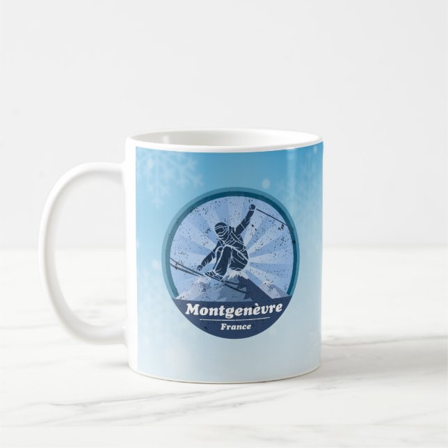 Montgenèvre Ski resort - Skier Coffee Mug (Left)