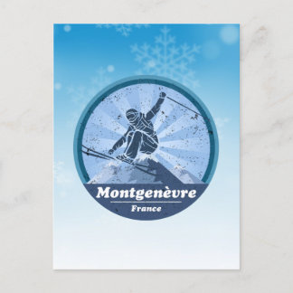 Montgenèvre Ski resort - Skier Postcard