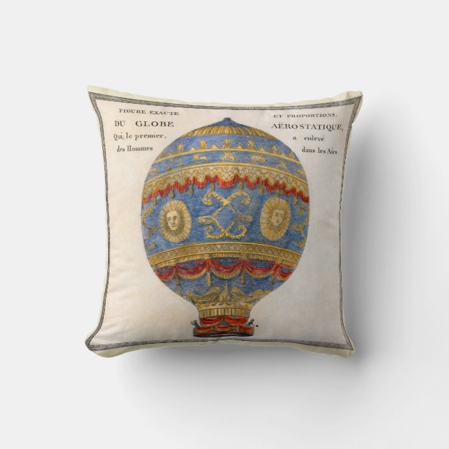 Montgolfier Brothers Hot Air Balloon Cushion (Front)