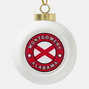 Montgomery Alabama Ceramic Ball Christmas Ornament