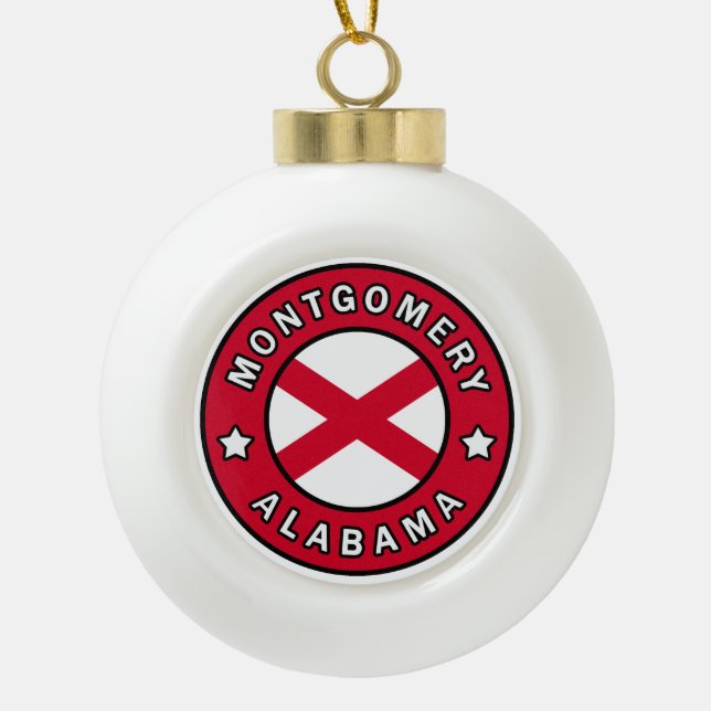 Montgomery Alabama Ceramic Ball Christmas Ornament (Front)