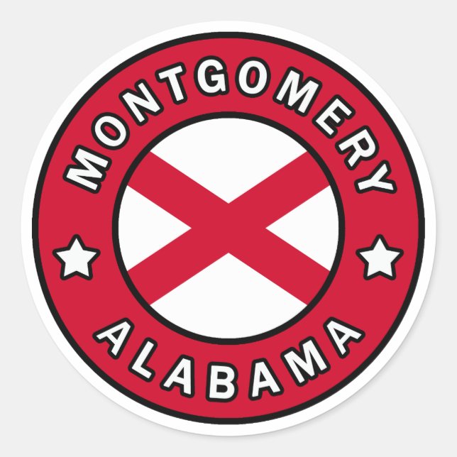 Montgomery Alabama Classic Round Sticker (Front)