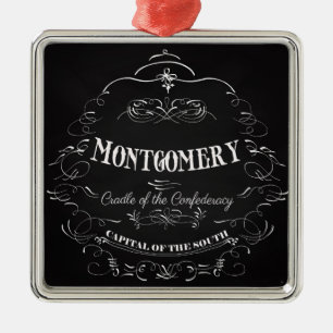 Montgomery Alabama - Cradle of the Confederacy Metal Tree Decoration
