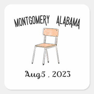 Montgomery Alabama fight riverboat brawl folding c Square Sticker