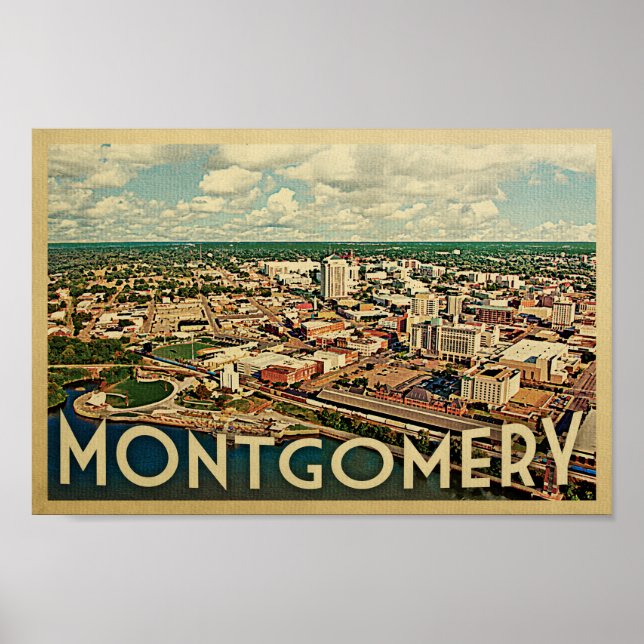 Montgomery Alabama Poster Vintage Travel (Front)