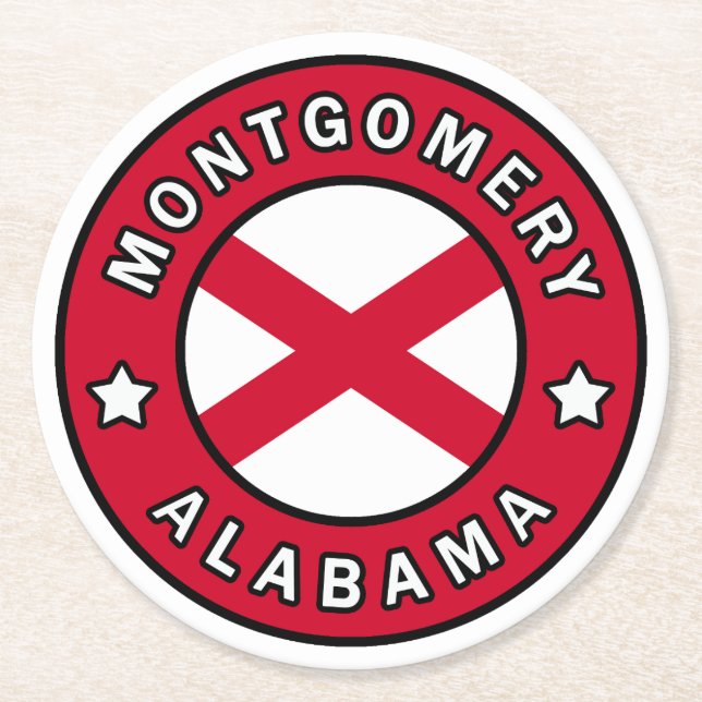 Montgomery Alabama Round Paper Coaster (Front)