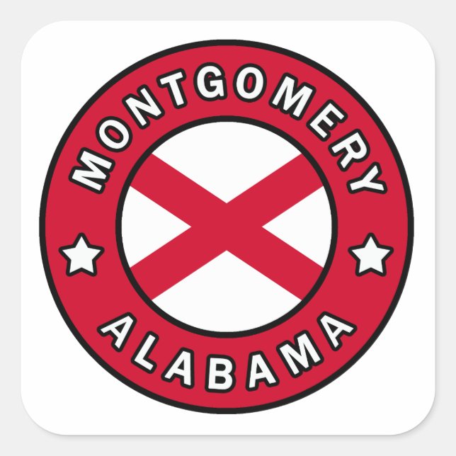Montgomery Alabama Square Sticker (Front)