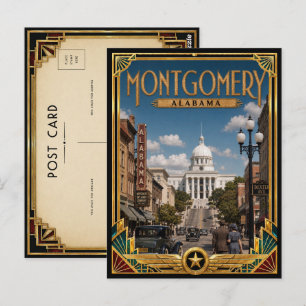 Montgomery Alabama Vintage Art Deco Golden Age Postcard