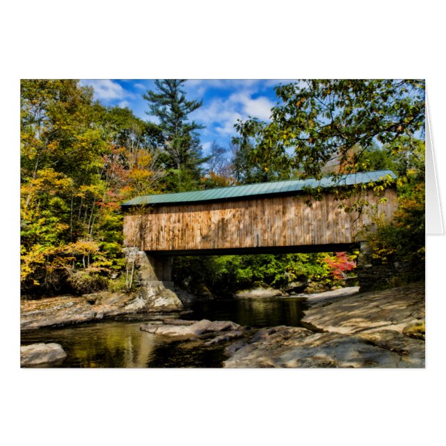 Montgomery Covered Bridge with fall foliage (Front Horizontal)