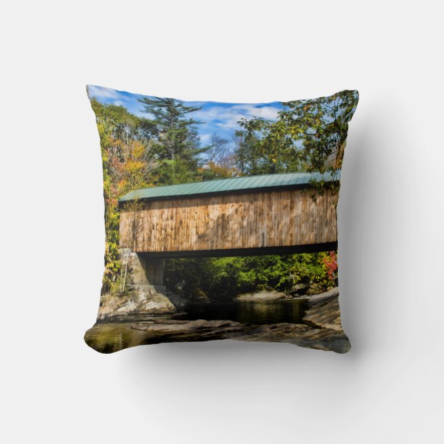Montgomery Covered Bridge with fall foliage Cushion (Front)