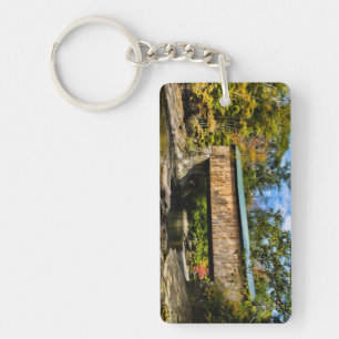 Montgomery Covered Bridge with fall foliage Key Ring