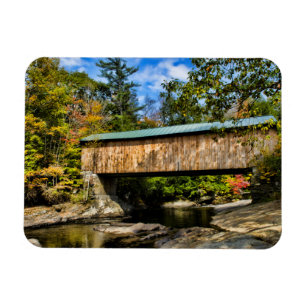Montgomery Covered Bridge with fall foliage Magnet