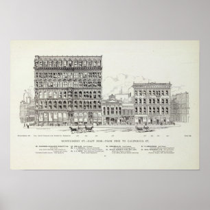 Montgomery East side Pine and California Poster