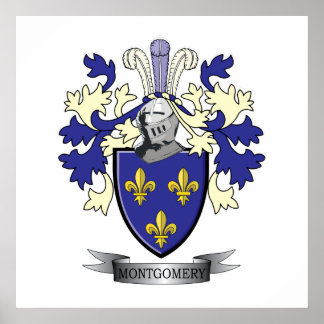 Montgomery Family Crest Coat of Arms Poster