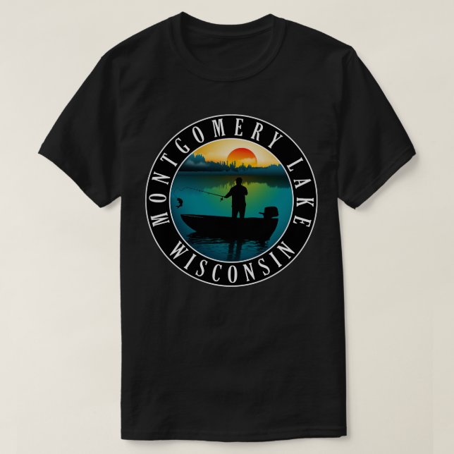 Montgomery Lake Wisconsin Canoeing T-Shirt (Design Front)