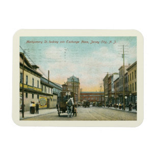 Montgomery St., Jersey City NJ 1908 Vintage Style Magnet