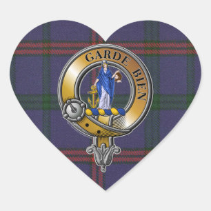 Montgomery Tartan & Badge Heart Sticker