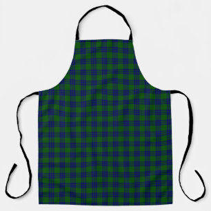 Montgomery tartan green blue plaid apron
