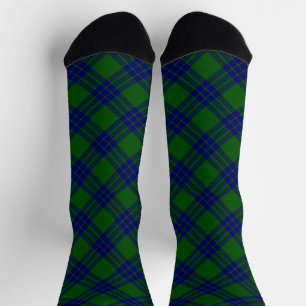 Montgomery tartan green blue plaid socks