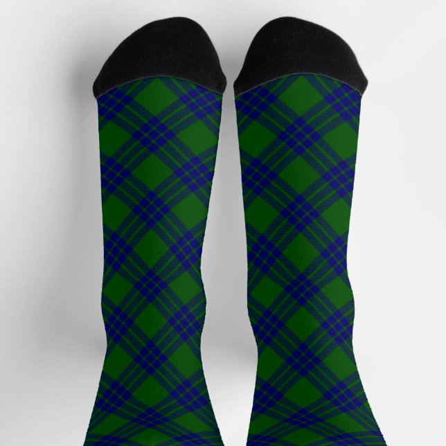 Montgomery tartan green blue plaid socks (Top)